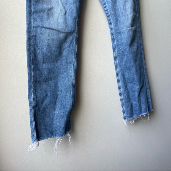 Mother The Mid-Rise Dazzler Ankle Fray Women’s Blue Denim Jeans Size 31 - Picture 7 of 15